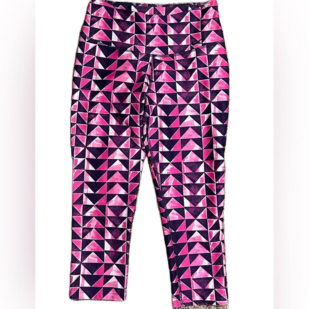 Nike | Pink/Purple/white Cropped Printed Leggings SZ Small